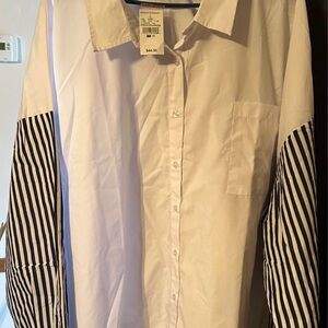 Ashley Stewart White Blouse Classic Style